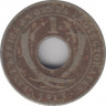 Монета. Британская Восточная Африка и Уганда. 1 цент 1913 год. ав.