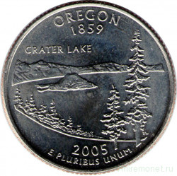 Монета. США. 25 центов 2005 год. Штат № 33 Орегон. Монетный двор P.