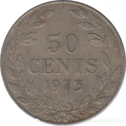 Монета. Либерия. 50 центов 1973 год.