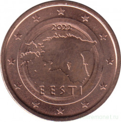 Монета. Эстония. 2 цента 2022 год.
