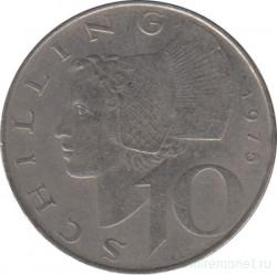 Монета. Австрия. 10 шиллингов 1975 год.