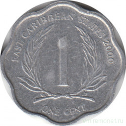 Монета. Восточные Карибские государства. 1 цент 2000 год.