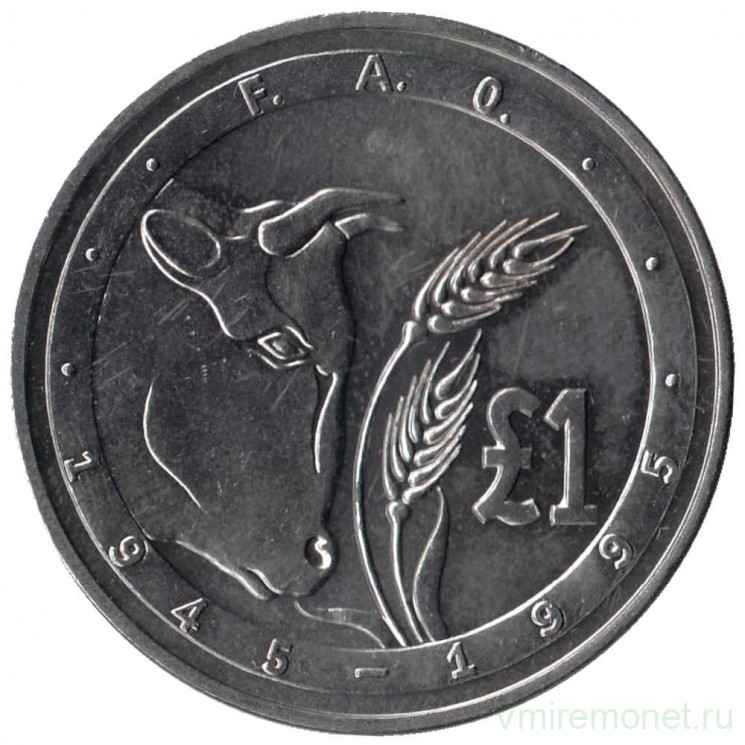 Монета. Кипр. 1 фунт 1995 год. 50 лет ФАО.