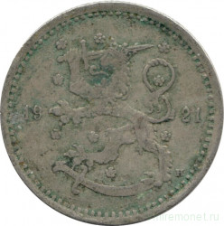 Монета. Финляндия. 1 марка 1921 год.