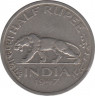 Монета. Британская Индия. 1/2 рупии 1947 год. ав.
