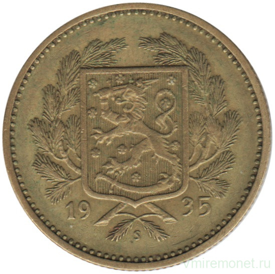 Монета. Финляндия. 5 марок 1935 год.