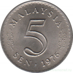 Монета. Малайзия. 5 сен 1976 год.