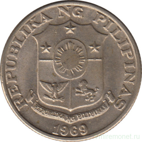 Монета. Филиппины. 25 сентимо 1969 год.