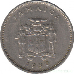 Монета. Ямайка. 5 центов 1980 год.