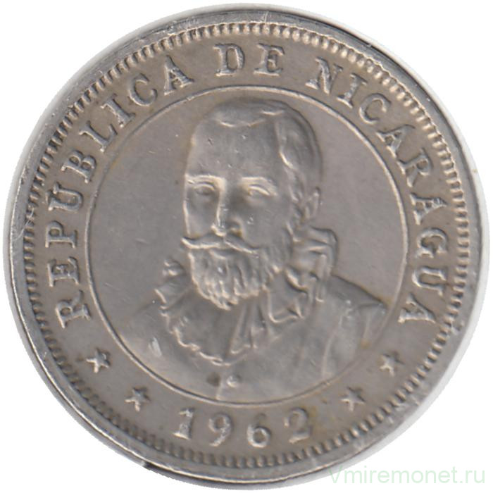 Монета. Никарагуа. 10 сентаво 1962 год.