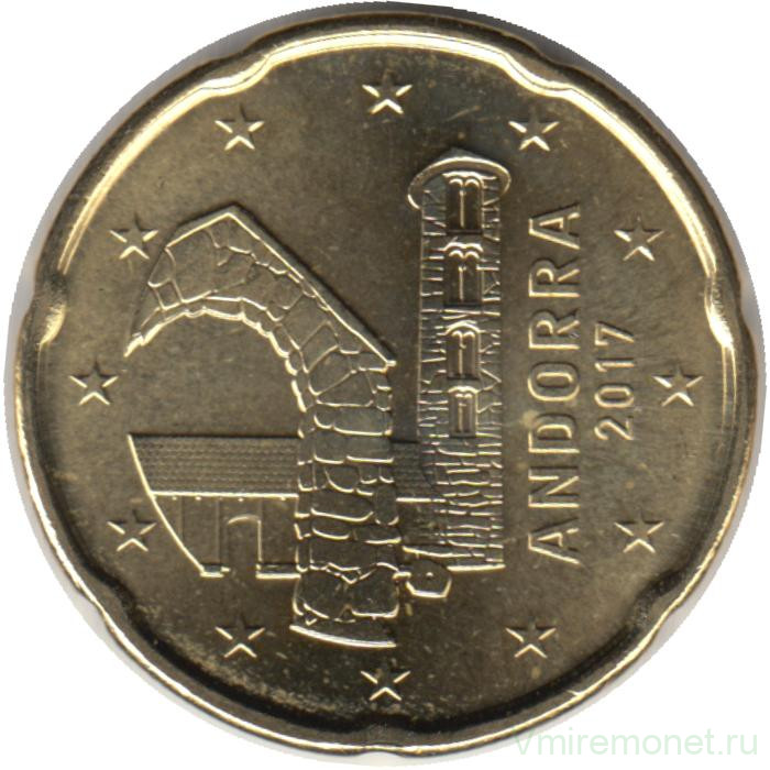 Монета. Андорра. 20 центов 2017 год.