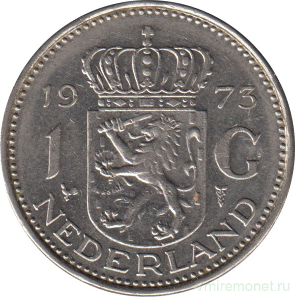 Монета. Нидерланды. 1 гульден 1973 год.