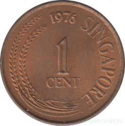 Монета. Сингапур. 1 цент 1976 год. Магнитная.