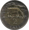 Аверс.Монета. Латвия. 2 лата 2003 год. Корова.