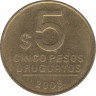 Монета. Уругвай. 5 песо 2008 год. ав.