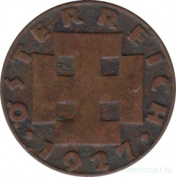 Монета. Австрия. 2 гроша 1927 год.