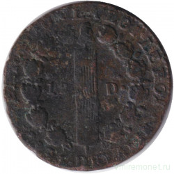 Монета. Франция. 12 денье 1793 год. (R). Надпись "ROI DES FRANÇOIS".