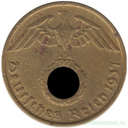 Монета. Германия. Третий Рейх. 10 рейхспфеннигов 1937 год. Монетный двор - Мюнхен (D).