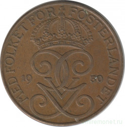 Монета. Швеция. 5 эре 1950 год (бронза).