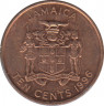 Монета. Ямайка. 10 центов 1996 год. ав.