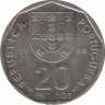 Монета. Португалия. 20 эскудо 1988 год. ав.