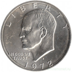 Монета. США. 1 доллар 1972 год. Монетный двор S. Серебро.