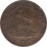 Монета. Испания. 1 сентимо 1870 год. ав.