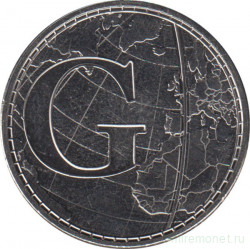 Монета. Великобритания. 10 пенсов 2019 год. Английский алфавит. Буква "G".