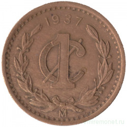 Монета. Мексика. 1 сентаво 1937 год.