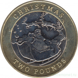 Монета. Гибралтар. 2 фунта 2020 год. Рождество.
