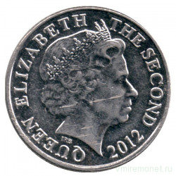 Монета. Джерси. 10 пенсов 2012 год.