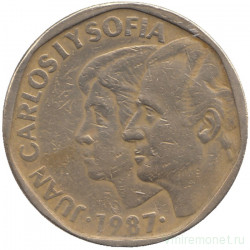 Монета. Испания. 500 песет 1987 год.