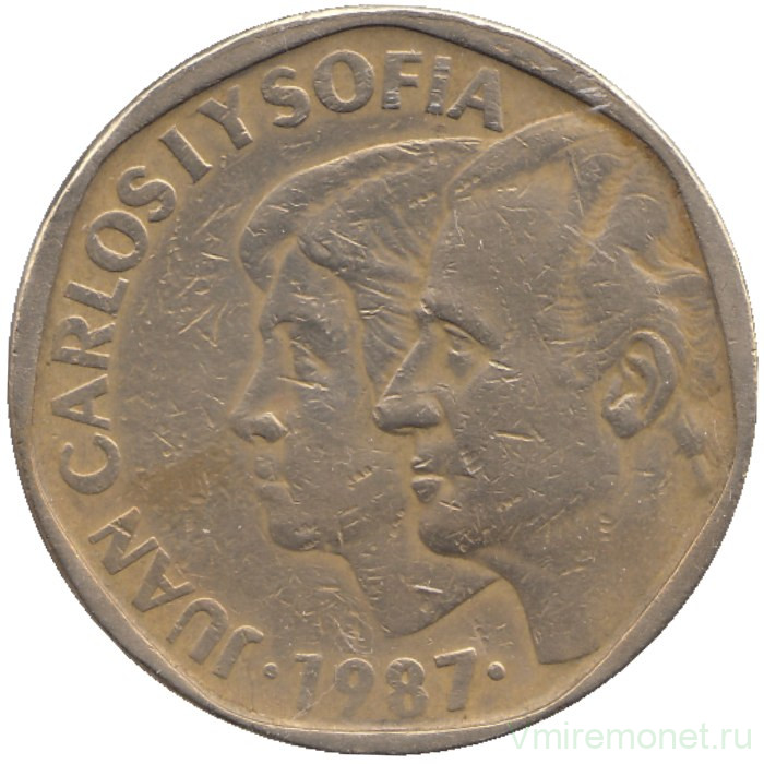 Монета. Испания. 500 песет 1987 год.