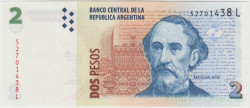 Банкнота. Аргентина. 2 песо 2002 год. Тип 352(6).