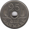 Монета. Дания. 25 эре 1967 год. Новый тип. ав.