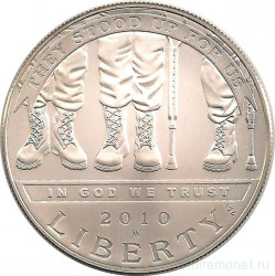 Монета. США. 1 доллар 2010 год (W). Инвалиды войны.