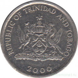 Монета. Тринидад и Тобаго. 10 центов 2000 год.