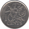 Монета. Тринидад и Тобаго. 10 центов 2000 год. рев.