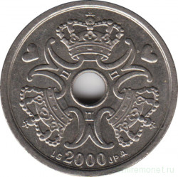 Монета. Дания. 2 кроны 2000 год.