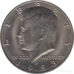 Монета. США. 50 центов 1983 год. Монетный двор P.