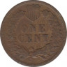  Монета. США. 1 цент 1905 год. рев.