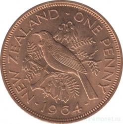 Монета. Новая Зеландия. 1 пенни 1964 год.