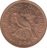 Монета. Новая Зеландия. 1 пенни 1964 год. ав.