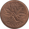 Монета. Канада. 1 цент 1980 год. ав.