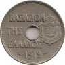 Реверс. Монета. Греция. 20 лепт 1912 год.