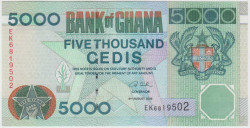 Банкнота. Гана. 5000 седи 2006 год. Тип 34j.