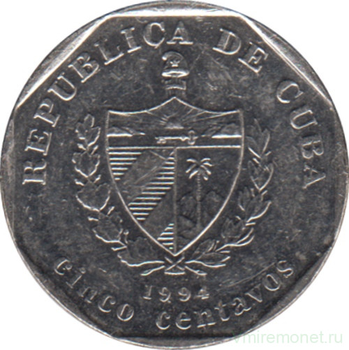 Монета. Куба. 5 сентаво 1994 год (конвертируемый песо).