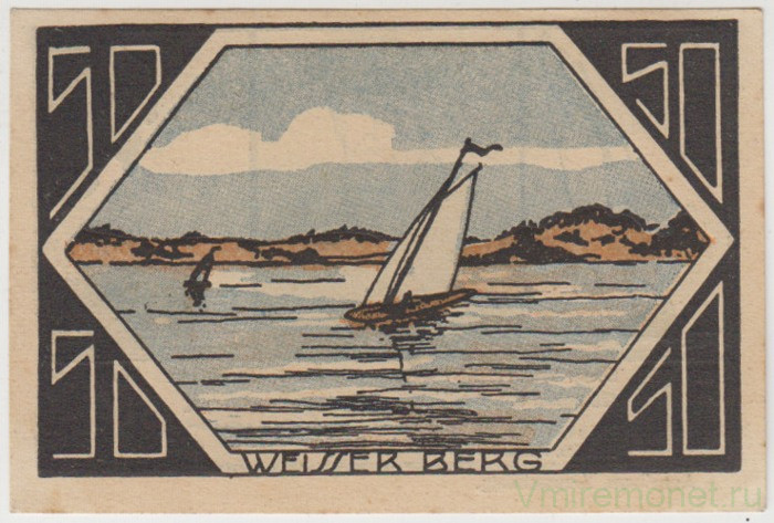 Бона. Нотгельд. Германия. Город Нойштадт на Рюбенберге. Окружная сберкасса. 50 пфеннигов 1921 год. Вариант 966.2.1.