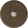 Монета. Дания. 2 эре 1932 год.