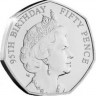 Монета. Великобритания. Остров Мэн. 50 пенсов 2021 год. 95 лет со дня рождения Королевы Елизаветы II. Бюст 2000 года.